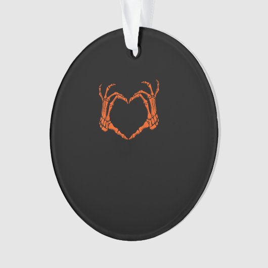Skeleton Hand Heart Sign Kostuum Halloween Design Ornament (voorkant)