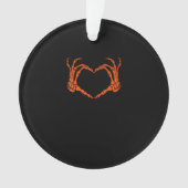 Skeleton Hand Heart Sign Kostuum Halloween Design Ornament (voorkant)
