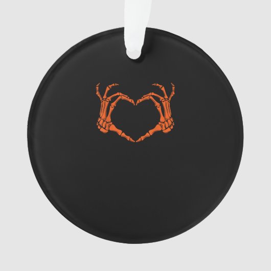 Skeleton Hand Heart Sign Kostuum Halloween Design Ornament (voorkant)