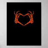 Skeleton Hand Heart Sign Kostuum Halloween Design Poster (Voorkant)