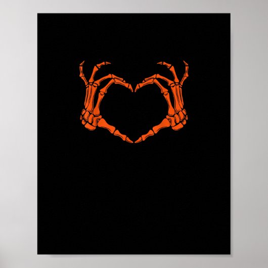 Skeleton Hand Heart Sign Kostuum Halloween Design Poster (Voorkant)