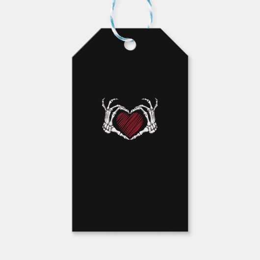 Skeleton Hand Heart Sign Kostuum Trending Hallowee Cadeaulabel (Voorkant)