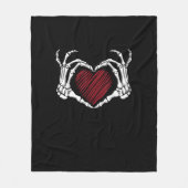 Skeleton Hand Heart Sign Kostuum Trending Hallowee Fleece Deken (Voorkant)