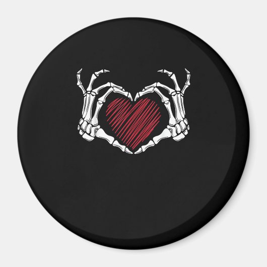 Skeleton Hand Heart Sign Kostuum Trending Hallowee Magneet (Voorkant)