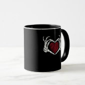 Skeleton Hand Heart Sign Kostuum Trending Hallowee Mok (Voorkant rechts)