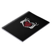 Skeleton Hand Heart Sign Kostuum Trending Hallowee Notitieboek (Linkerzijde)