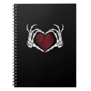 Skeleton Hand Heart Sign Kostuum Trending Hallowee Notitieboek