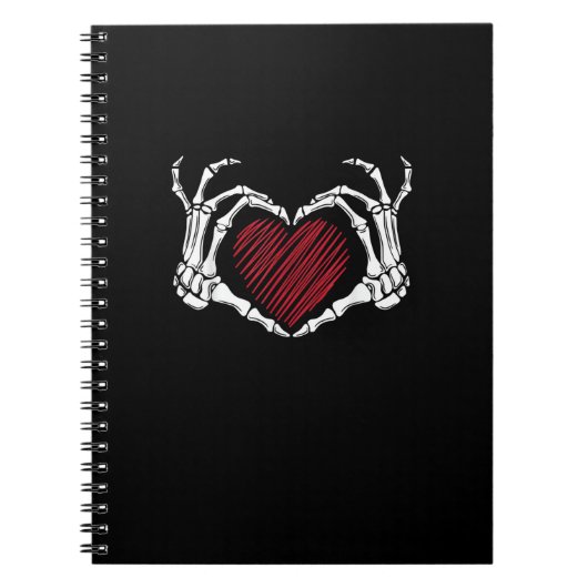 Skeleton Hand Heart Sign Kostuum Trending Hallowee Notitieboek (Voorkant)