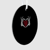 Skeleton Hand Heart Sign Kostuum Trending Hallowee Ornament (voorkant)
