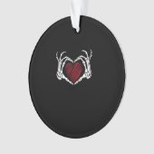 Skeleton Hand Heart Sign Kostuum Trending Hallowee Ornament (voorkant)