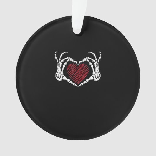 Skeleton Hand Heart Sign Kostuum Trending Hallowee Ornament (voorkant)