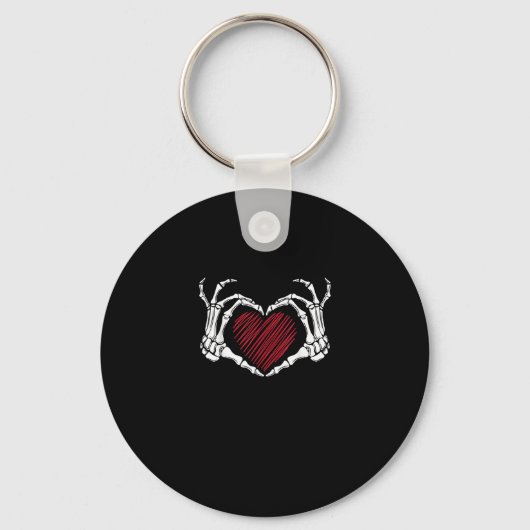 Skeleton Hand Heart Sign Kostuum Trending Hallowee Sleutelhanger (Voorkant)