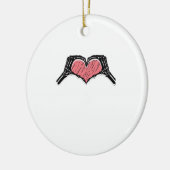 Skeleton Hand Heart Sign Valentijnsdag Classic Keramisch Ornament (Links)