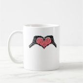 Skeleton Hand Heart Sign Valentijnsdag Classic Koffiemok (Links)