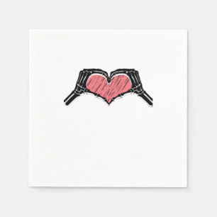 Skeleton Hand Heart Sign Valentijnsdag Classic Servet