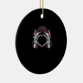 Skeleton Hand Heart USA Patriottisch Amerikaans Keramisch Ornament (Rechts)