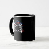 Skeleton Hand Heart USA Patriottisch Amerikaans Mok (Voorkant links)