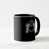 Skeleton Hand Heart USA Patriottisch Amerikaans Mok (Voorkant rechts)