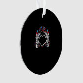 Skeleton Hand Heart USA Patriottisch Amerikaans Ornament (voorkant)