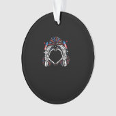 Skeleton Hand Heart USA Patriottisch Amerikaans Ornament (voorkant)