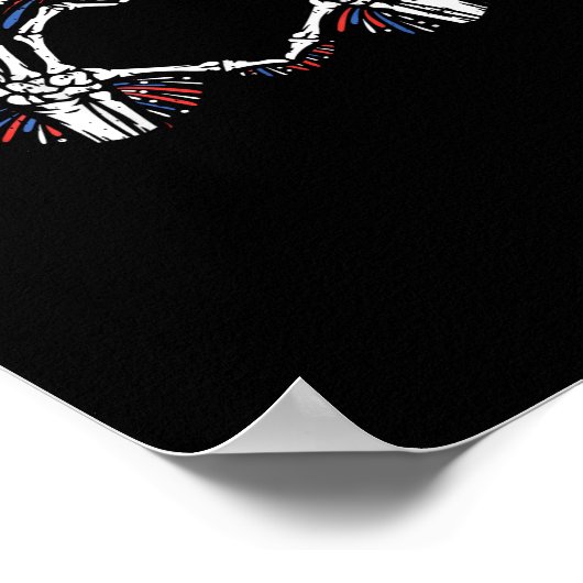 Skeleton Hand Heart USA Patriottisch Amerikaans Poster (Hoek)