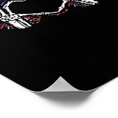 Skeleton Hand Heart USA Patriottisch Amerikaans Poster (Hoek)