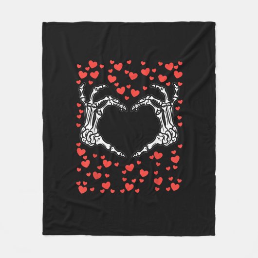 Skeleton Hand Heart Valentijnsdag Funny Classic Fleece Deken (Voorkant)
