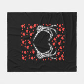 Skeleton Hand Heart Valentijnsdag Funny Classic Fleece Deken (Voorkant (Horizontaal))