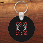 Skeleton Hand Heart Valentijnsdag Funny Classic Sleutelhanger (Voorkant)