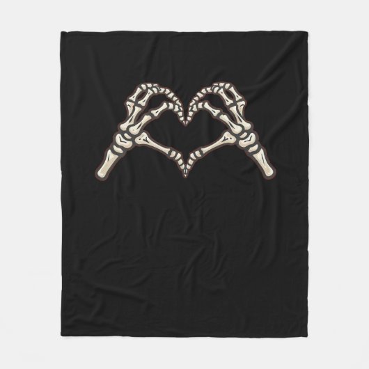 Skeleton Hand Hearts Design Fleece Deken (Voorkant)