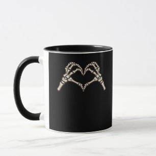 Skeleton Hand Hearts Design Mok
