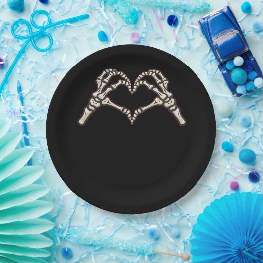 Skeleton Hand Hearts Design Papieren Bordje (Feest)