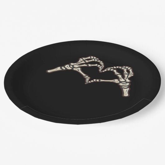 Skeleton Hand Hearts Design Papieren Bordje (Gekanteld)