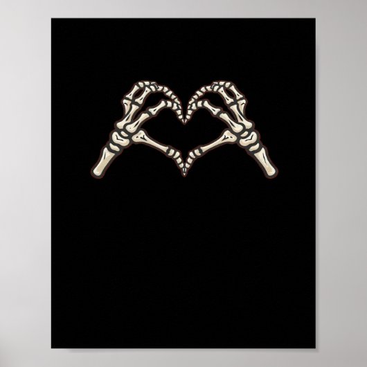 Skeleton Hand Hearts Design Poster (Voorkant)