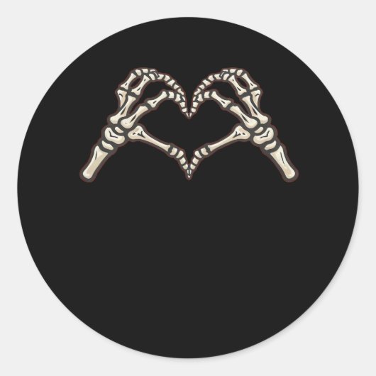 Skeleton Hand Hearts Design Ronde Sticker (Voorkant)