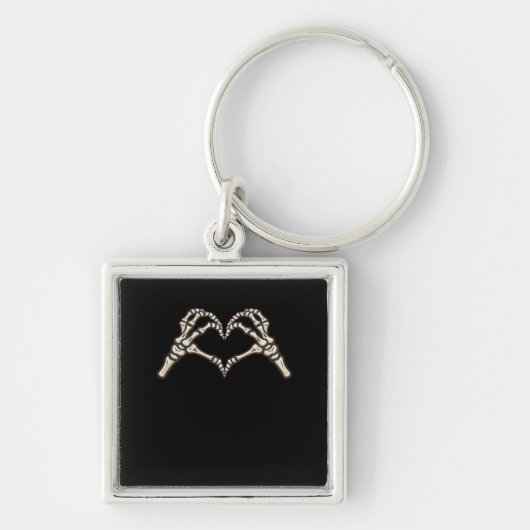 Skeleton Hand Hearts Design Sleutelhanger (Voorkant)