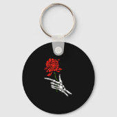 Skeleton Hand Holding A Red Rose  Sleutelhanger (Voorkant)