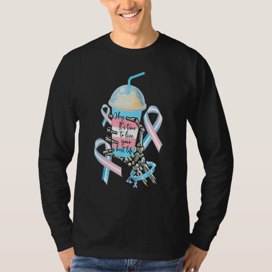 Skeleton Hand Holding Milkshake Transgender Awaren T-shirt (Voorkant)