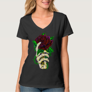 Skeleton Hand Holding Roos Tattoo T-shirt