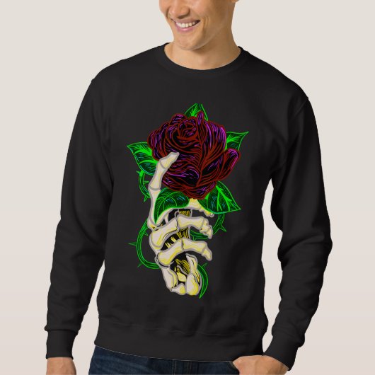 Skeleton Hand Holding Roos Tattoo Trui (Voorkant)