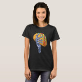 Skeleton Hand Holding Taco Dia de Los Muertos Hall T-shirt (Voorkant volledig)