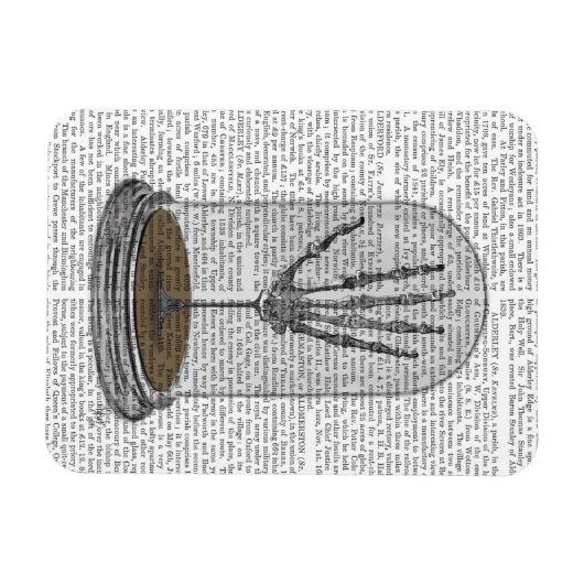 Skeleton Hand in Bell Jar 2 Magneet (Horizontaal)