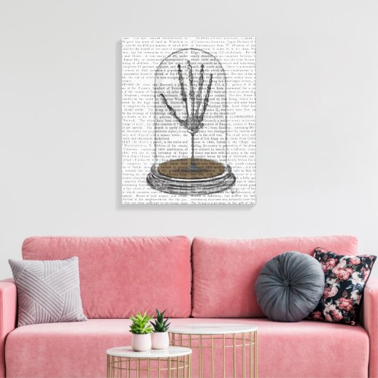 Skeleton Hand in Bell Jar Canvas Afdruk (Insitu (Woonkamer))
