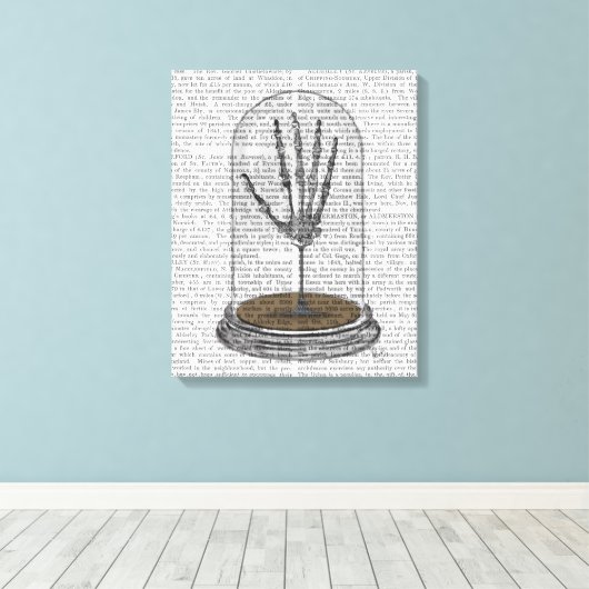 Skeleton Hand in Bell Jar Canvas Afdruk (Insitu (Houten vloer))