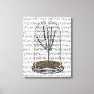 Skeleton Hand in Bell Jar Canvas Afdruk