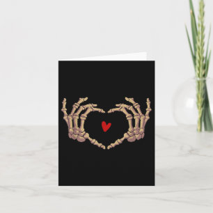Skeleton Hand Love Heart Halloween Day Spooky Zeee Kaart