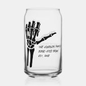 Skeleton Hand met Diamanten Ring Blikvorm Glas (Voorkant)
