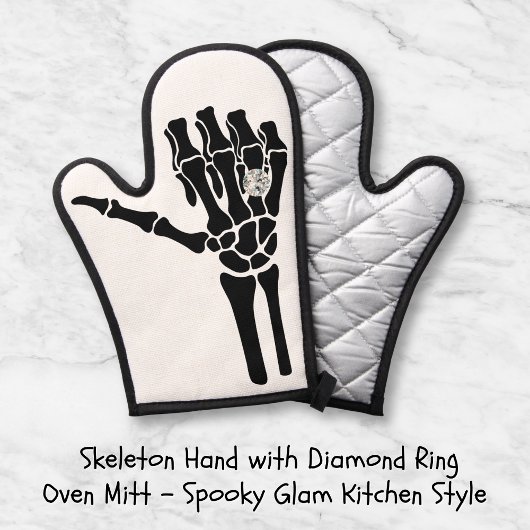 Skeleton Hand met Diamanten Ring Ovenwant