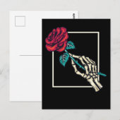 Skeleton Hand met dood Roos Romantic Floral Briefkaart (Voorkant / Achterkant)