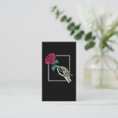 Skeleton Hand met dood Roos Romantic Floral Visitekaartje (Staand voorkant)